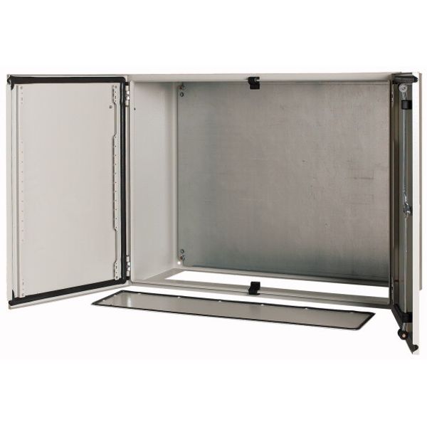 Wall enclosure with mounting plate, HxWxD=600x800x300mm, 2 doors image 2