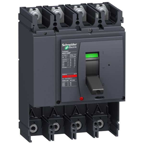 circuit breaker basic frame, ComPact NSX630S, 100 kA at 415 VAC 50/60 Hz, 630 A, without trip unit, 4 poles image 1