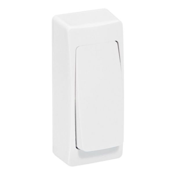 Push button narrow version Surface-mounted switchgear - White image 1