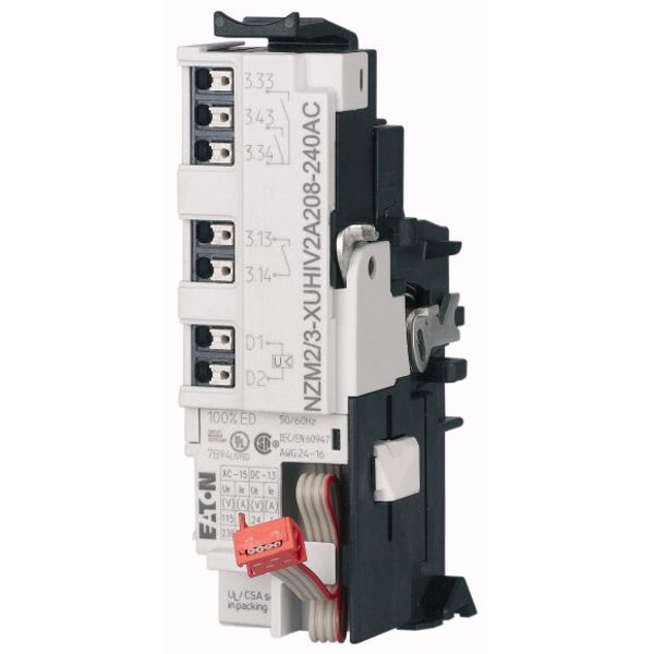 Undervoltage release for NZM2/3, configurable relays, 2NO, 1 early-make auxiliary contact, 1NO, 208-240AC, Push-in terminals image 3