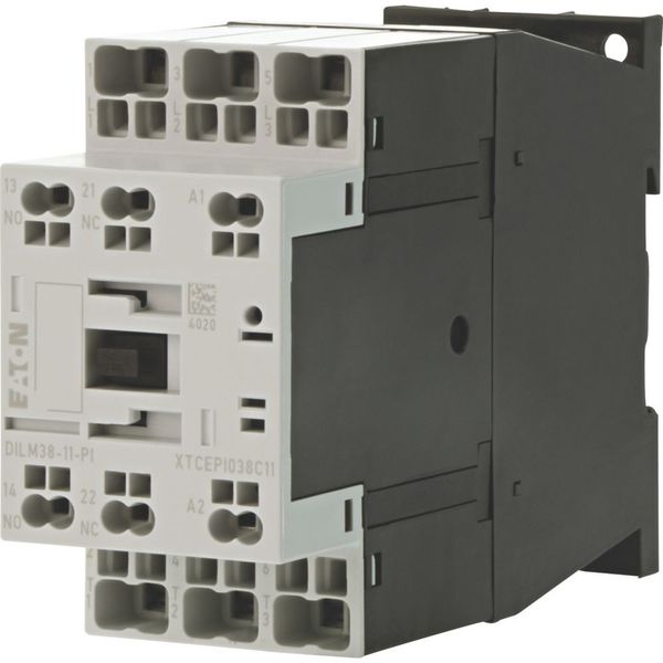 Contactor, 3 pole, 380 V 400 V 18.5 kW, 1 N/O, 1 NC, 220 V 50/60 Hz, AC operation, Push in terminals image 12