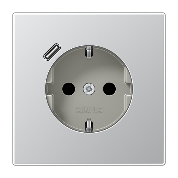 SCHUKO socket with USB type C AL1520-18C image 1