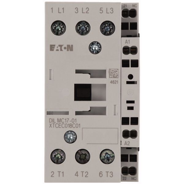 Contactor, 3 pole, 380 V 400 V 7.5 kW, 1 NC, 110 V 50 Hz, 120 V 60 Hz, AC operation, Spring-loaded terminals image 2