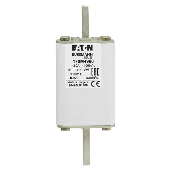 Fuse-link, high speed, 160 A, AC 1000 V, DIN 1, 51 x 69 x 138 mm, aR, DIN, IEC, single indicator image 5