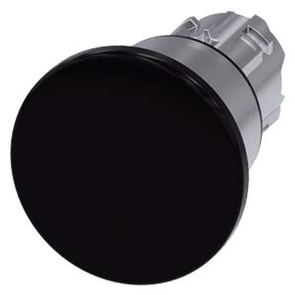 Mushroom pushbutton, 22 mm, round, metal, shiny, black, 40 mm, latching, 3SU1050-1BA10-0AA0-Z X90 image 1