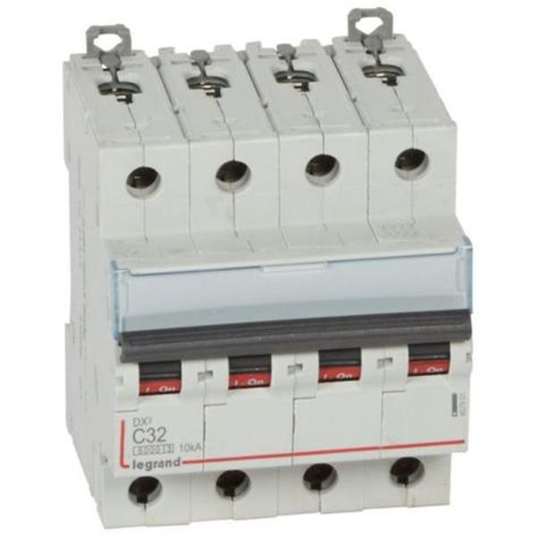 DX³6000 10kA high inlet and low outlet screw circuit breaker 4P 400V~ - 32A - curve C - for traditional HX³ comb image 1