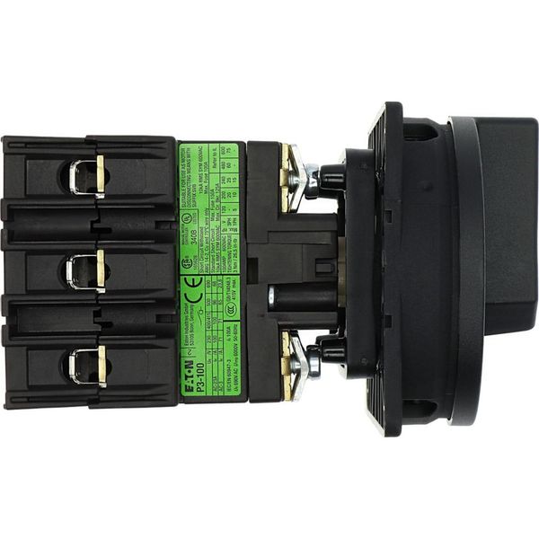 Main switch, P3, 100 A, rear mounting, 3 pole, STOP function, With black rotary handle and locking ring, Lockable in the 0 (Off) position image 38