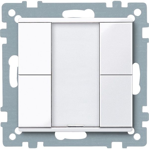 Button 2-fold plus, active white glossy, system M image 1