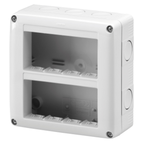 PROTECTED ENCLOSURE FOR SYSTEM DEVICES - VERTICAL MULTIPLE - 8 GANG - MODULE 4x2 - RAL 7035 GREY - IP40 image 1