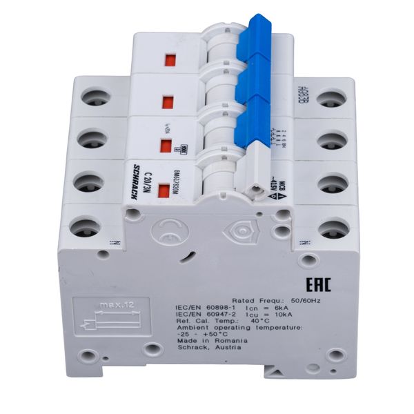 Miniature Circuit Breaker (MCB) C, 20A, 3+N, 40ø C, 6kA image 9