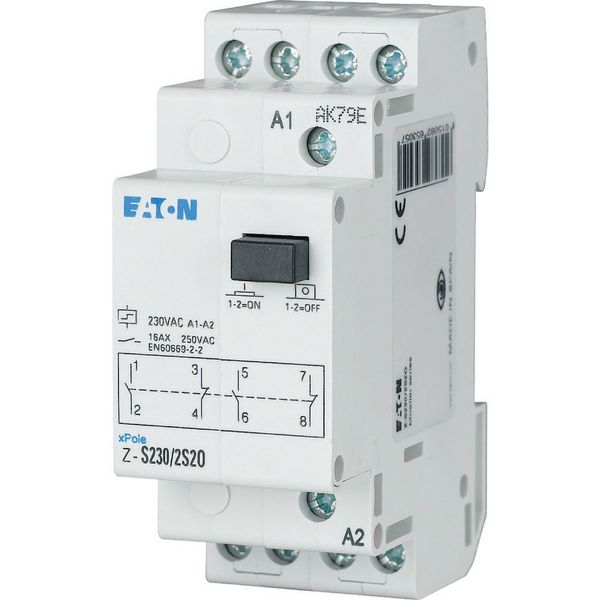 Impulse relay, 48AC/24DC, 2W, 16A, 50Hz, 2SU image 1