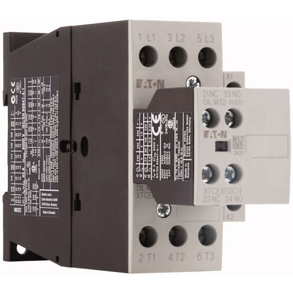 Contactor, 380 V 400 V 15 kW, 2 N/O, 1 NC, RDC 24: 24 - 27 V DC, DC operation, Screw terminals image 4