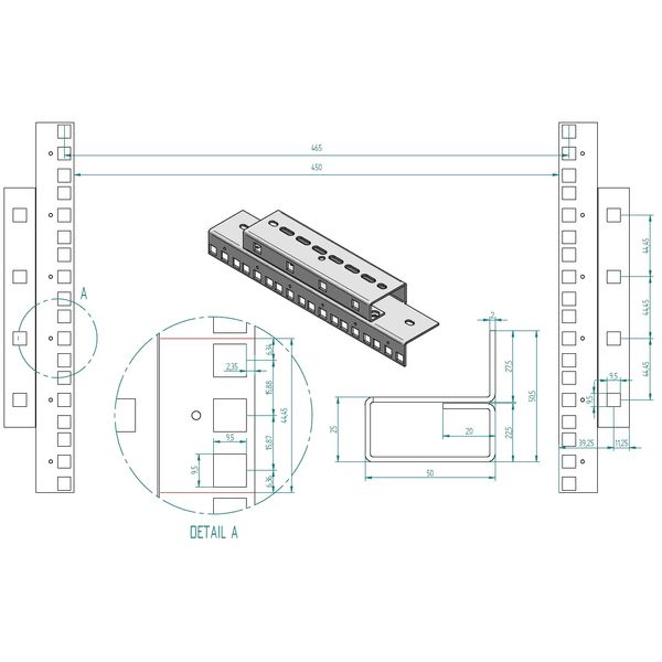 Server Enclosure W800xH1970xD 800,42U,2xPerf.1500kgLoad,IP20 image 6