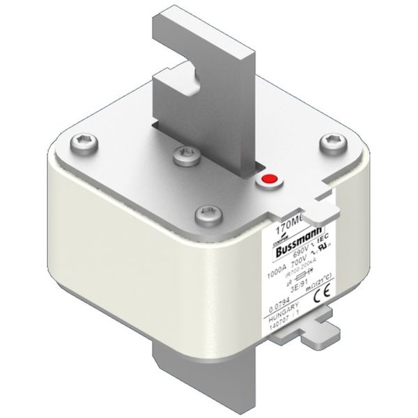 Fuse-link, high speed, 1000 A, AC 690 V, size 3, 76 x 92 x 126 mm, aR, IEC, type T indicator image 3