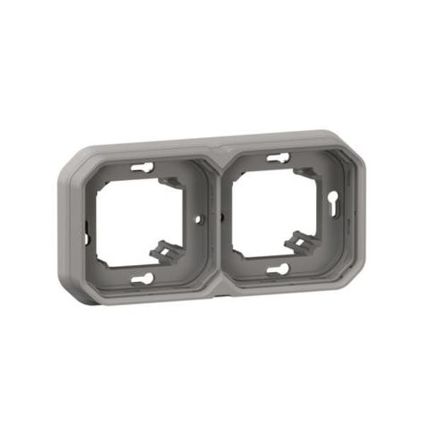 Plexo plate support 2 horizontal and vertical positions - Gray - IP55 image 1