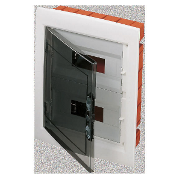 DISTRIBUTION BOARD - PANEL WITH WINDOW AND EXTRACTABLE FRAME - SMOKED DOOR - TERMINAL BLOCK N 2X[(3X16)+(11X10)] E 2X[(3X16)+(11X10)]-(12X2) 24M-IP40 image 1