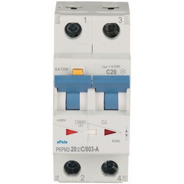 RCD/MCB combination, 20 A, 30 mA, MCB trip characteristic: C, 2p, RCD trip characteristic: A image 2