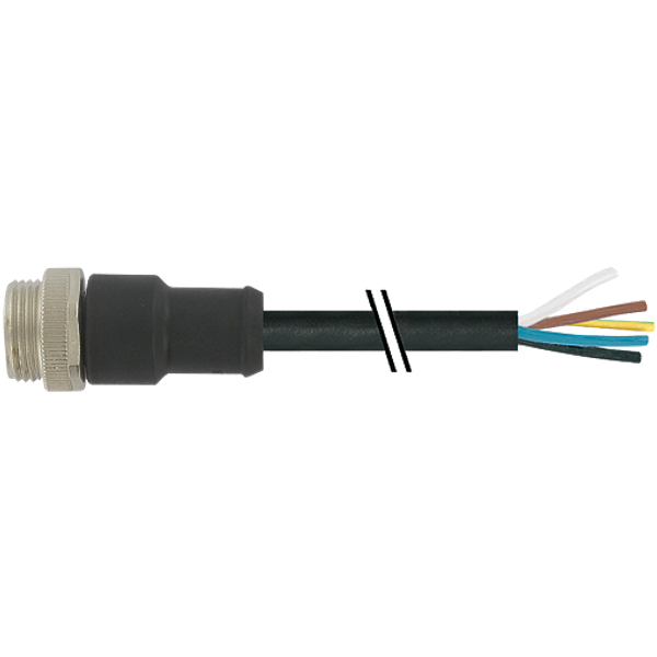 Mini (7/8) 3 pole, Male (Ext.) 0° w/ Cable PUR 3x1.5 (3x16AWG) bk image 1