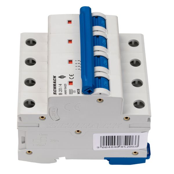 Miniature Circuit Breaker (MCB) AMPARO 6kA, B 20A, 4-pole image 5