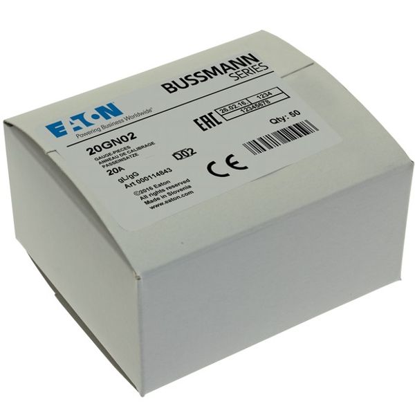 Fuse-link, low voltage, 20 A, AC 660 V, DC 250 V, BS88/A2, 22 x 82 mm, gL/gG, BS image 4