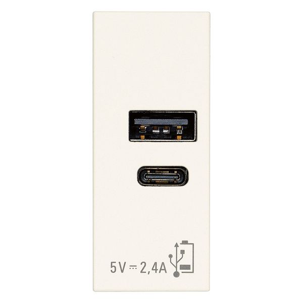 A+C USB power unit 12W 2,4A 5V white image 1