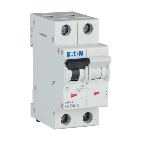 Miniature circuit breaker (MCB), 50 A, 1p+N, characteristic: C image 21