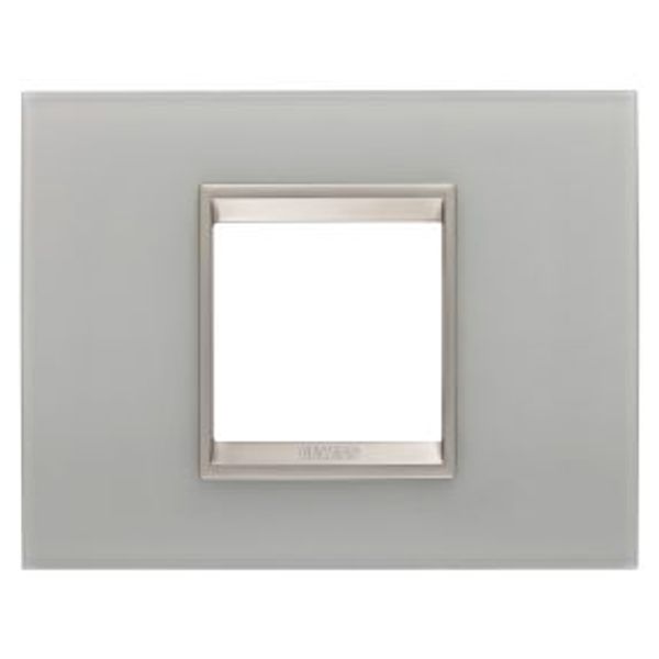 LUX PLATE - IN GLASS - 2 MODULES - NATURAL REFLECTION - INNER FRAME MATT LIGHT BRONZE - CHORUSMART image 1