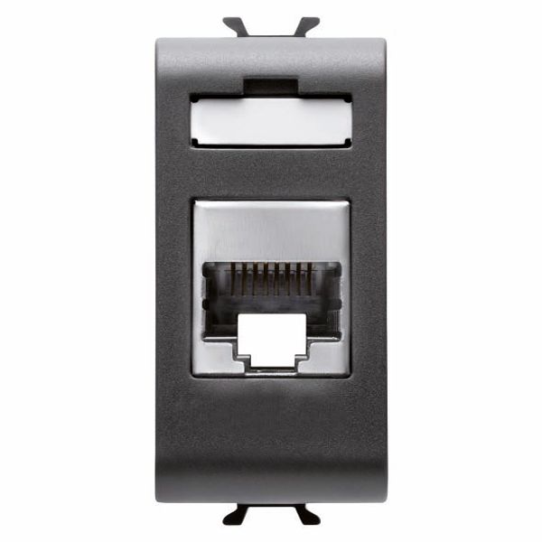 RJ45 SOCKET - CATEGORY 5e - FTP - 1 MODULE - SATIN BLACK - CHORUSMART image 2