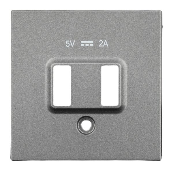 USB charger socket cover, anthracite image 1