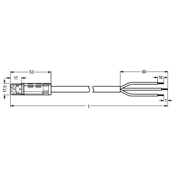 pre-assembled connecting cable Eca Socket/open-ended black image 5