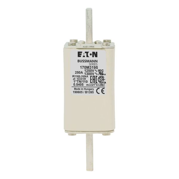 Fuse-link, high speed, 250 A, AC 1250 V, compact size 1, 45 x 58 x 138 mm, aR, DIN, IEC, type T indicator image 3