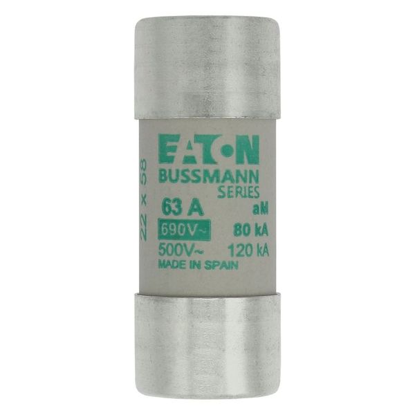 Fuse-link, LV, 63 A, AC 690 V, 22 x 58 mm, aM, IEC image 4