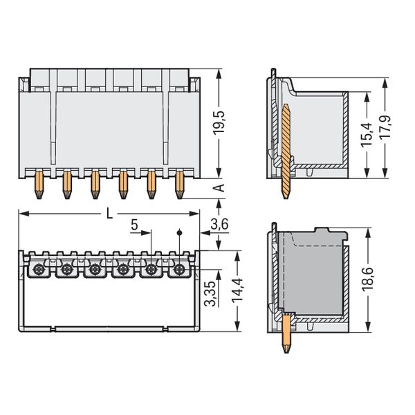 2092-1403 THT male header; 1.4 mm Ø solder pin; straight image 6