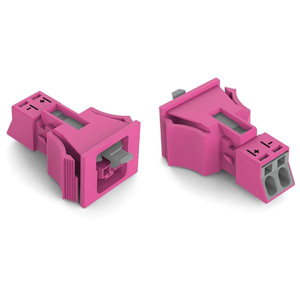 Snap-in socket 2-pole Cod. B pink image 2