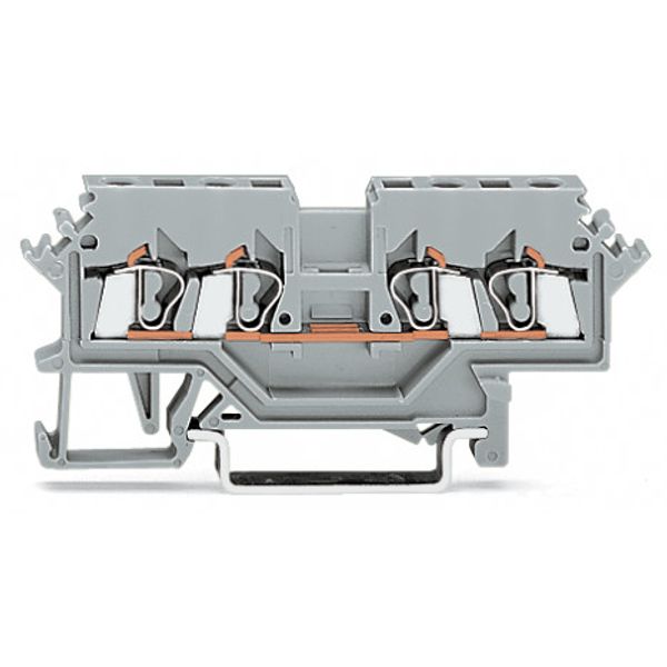 4-conductor through terminal block 2.5 mm² lateral marker slots gray image 2