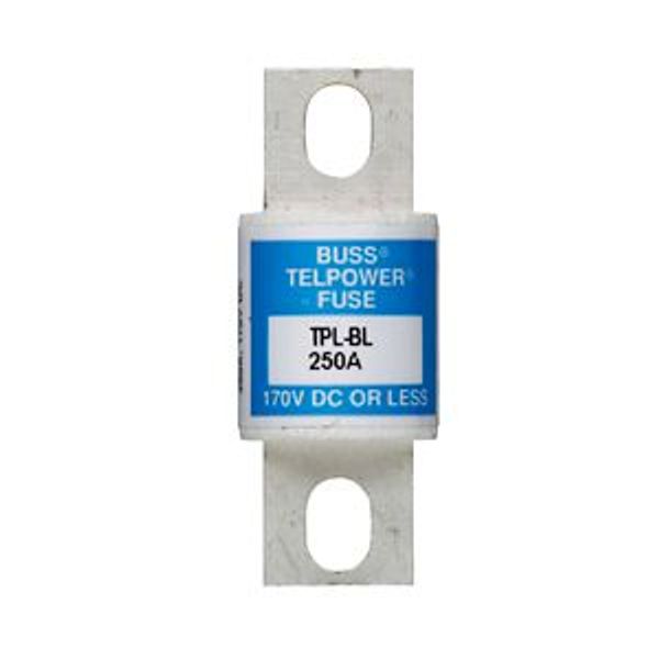 Eaton Bussmann series TPL telecommunication fuse, 170 Vdc, 250A, 100 kAIC, Non Indicating, Current-limiting, Bolted blade end X bolted blade end, Silver-plated terminal image 3