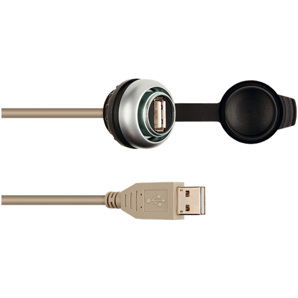 pass-through USB 3.0 form A, 1.0 m cable, design black Neutral lid image 1