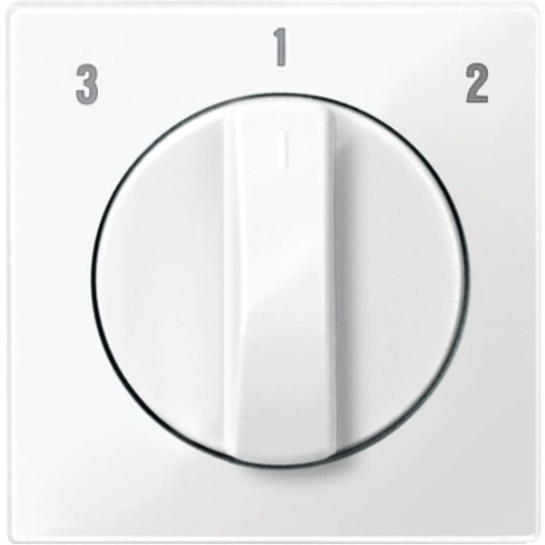 Central plate for fan rotary switch, polar white, glossy, System M image 4