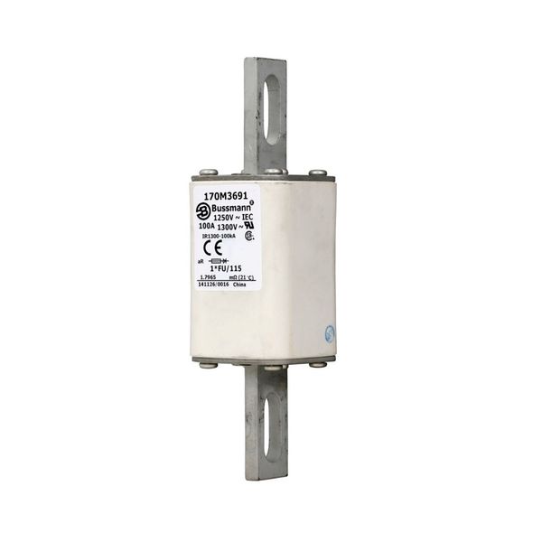 Fuse-link, high speed, 100 A, AC 1250 V, compact size 1, 45 x 45 x 156 mm, aR, IEC, UL image 7