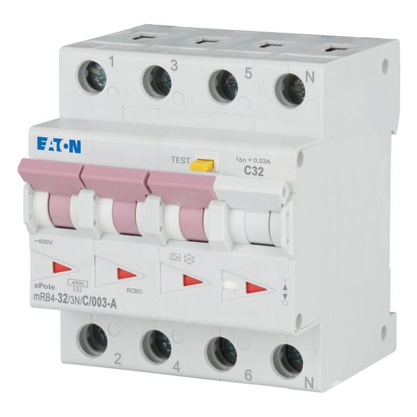 RCD/MCB combination, 32 A, 30 mA, MCB trip characteristic: C, 3p+N, RCD trip characteristic: A image 2