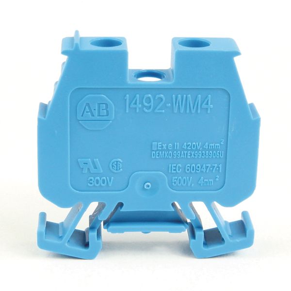 Allen-Bradley, 1492-W IEC Terminal Block, One-Circuit Mini Feed-Through Block, 4 mm (# 22 AWG - # 10 AWG) or 2.5 mm (# 22 AWG - # 12 AWG), Standard Feedthrough, Yellow, image 1