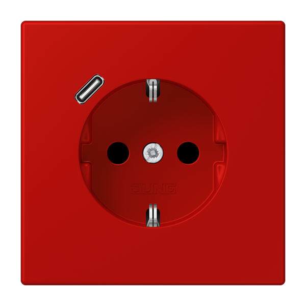 SCHUKO socket with USB type C LC32090 LC1520-18C227 image 1