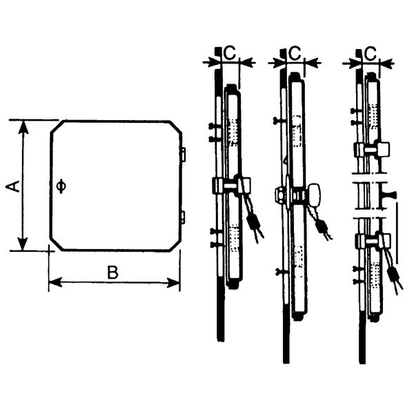 Plastic window with hinged transparent cover, L78xW60xD25mm. image 1