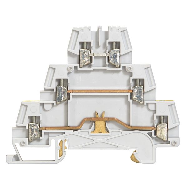 Terminal block Viking 3 -screw -metal base -3 connect on 3 levels -pitch 5 -grey image 1