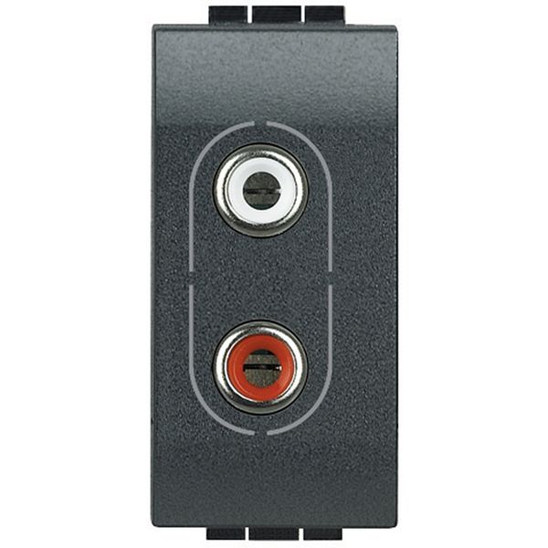 Double RCA socket 1 module LivingLight anthracite image 2