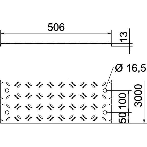 DBKR 500 FS Chequer plate cover for walkable cable trays 500x3000 image 2