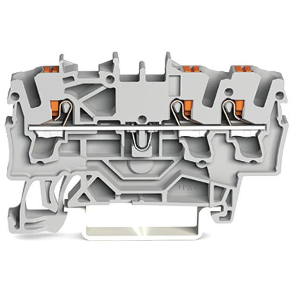 3-conductor through terminal block with push-button 2.5 mm² gray image 3