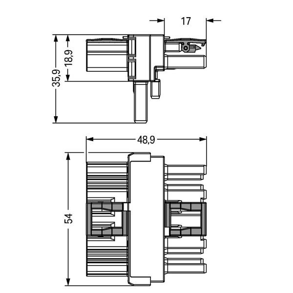 T-distribution connector 5-pole Cod. A white image 3