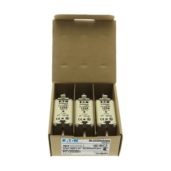 Fuse-link, high speed, 125 A, DC 1000 V, NH1, gPV, UL PV, UL, IEC, dual indicator image 14