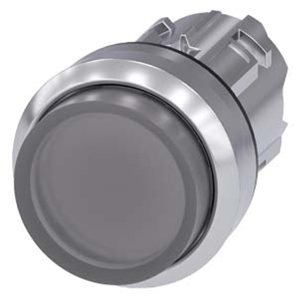 Illuminated pushbutton, 22 mm, round, metal, shiny, clear, pushbutton, raised, momentary contact  3SU1051-0BB70-0AA0-Z Y10 image 1